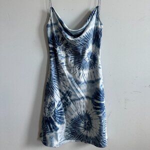 Tie-dye drape straples mini dress
